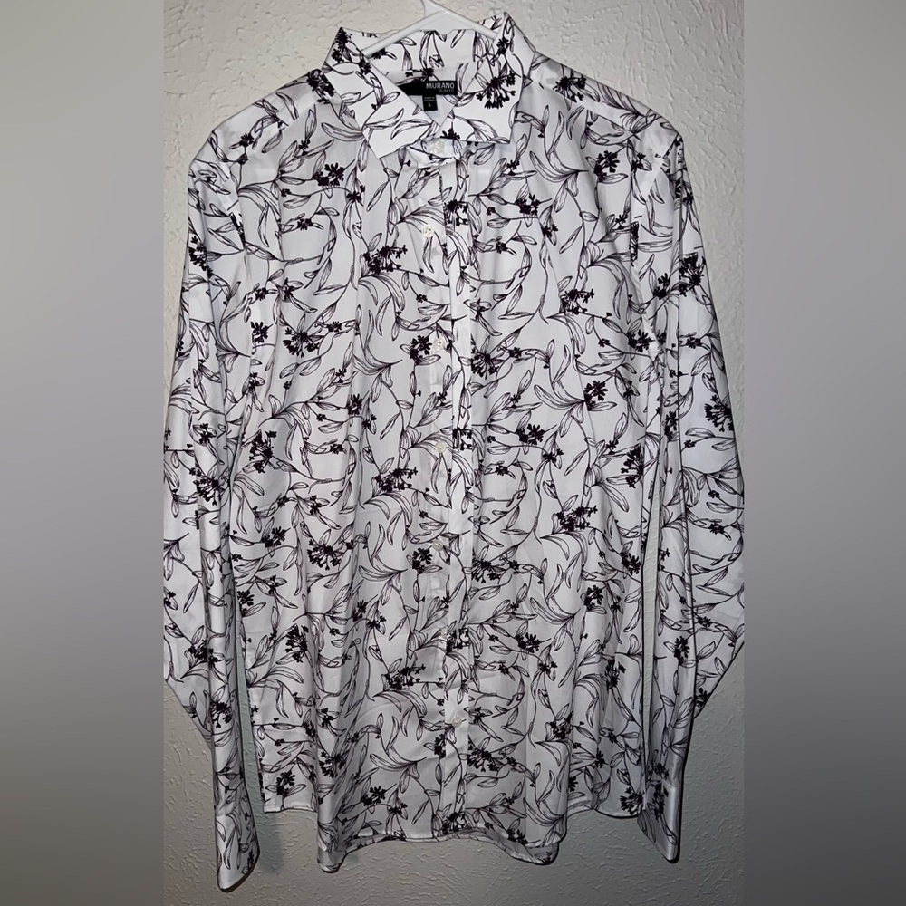 Dillards Murano Floral Button-Down Shirt Slim Fit Large